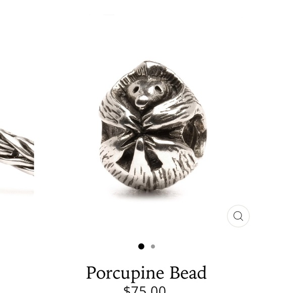 Trollbeads Porcupine Sterling Silver Bead Retired 2018 - Picture 6 of 7
